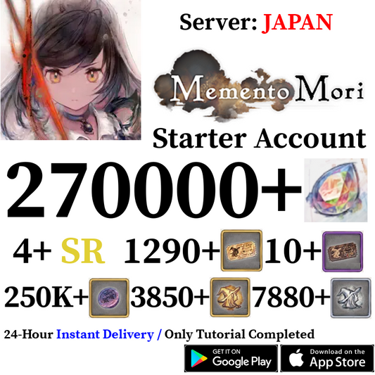 [JP] [INSTANT] 270000+ Gems | Memento Mori Starter Reroll Account