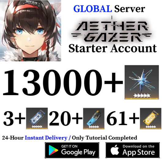 [GLOBAL] [INSTANT] 11000+ Gems, 80+ Gacha Tickets | Aether Gazer Starter Reroll Account