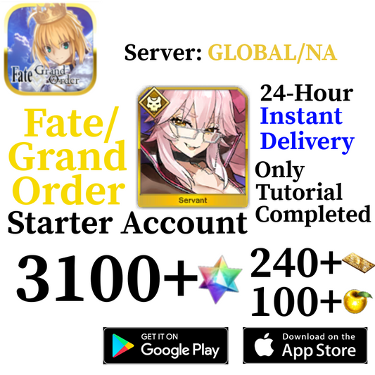 [ENGLISH/GLOBAL/NA][INSTANT] Koyanskaya of Light Vitch + 3100+ SQ Fate Grand Order FGO Lv. 1 Starter Reroll Account