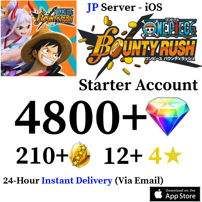 [JP - iOS][INSTANT] 4800+ Gems ONE PIECE Bounty Rush Starter Reroll Account