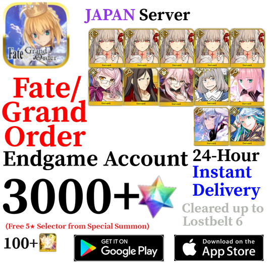 [JP] [INSTANT] NP5 Durga + Castoria + Oberon + Vitch + Kukulkan + 3000+ SQ | Fate Grand Order FGO Quartz Endgame Account