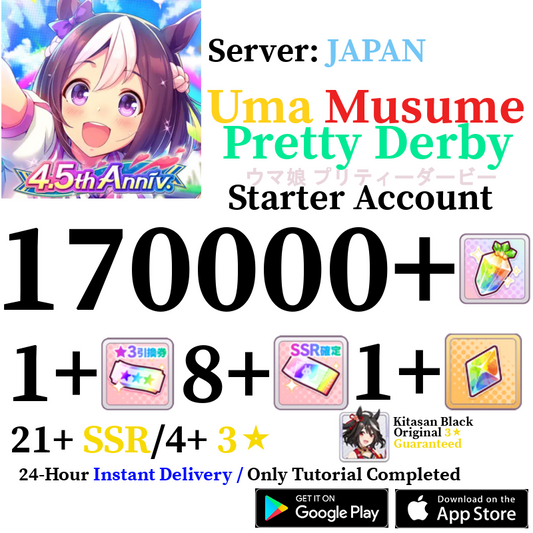 [JP] INSTANT 170000+ Gems Kitasan Original 3⭐ | Uma Musume Pretty Derby Starter Reroll Account