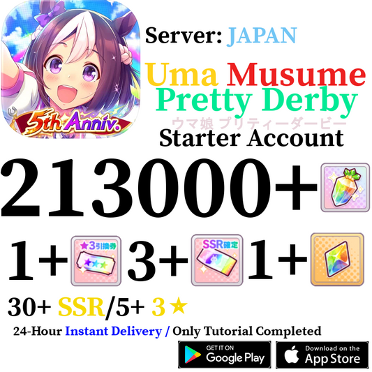[JP] INSTANT 213000+ Gems | Uma Musume Pretty Derby Starter Reroll Account
