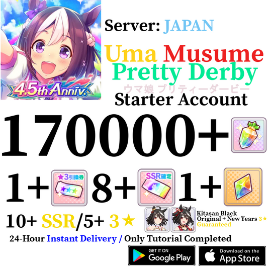 [JP] INSTANT 170000+ Gems Kitasan Original + New Years 3⭐ | Uma Musume Pretty Derby Starter Reroll Account