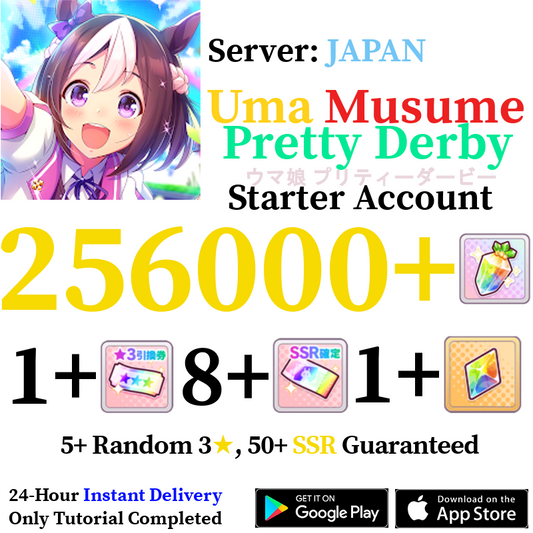 [JP] INSTANT 256000+ Gems | Uma Musume Pretty Derby Starter Reroll Account