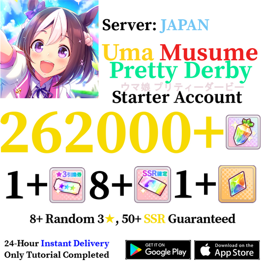[JP] INSTANT 262000+ Gems | Uma Musume Pretty Derby Starter Reroll Account