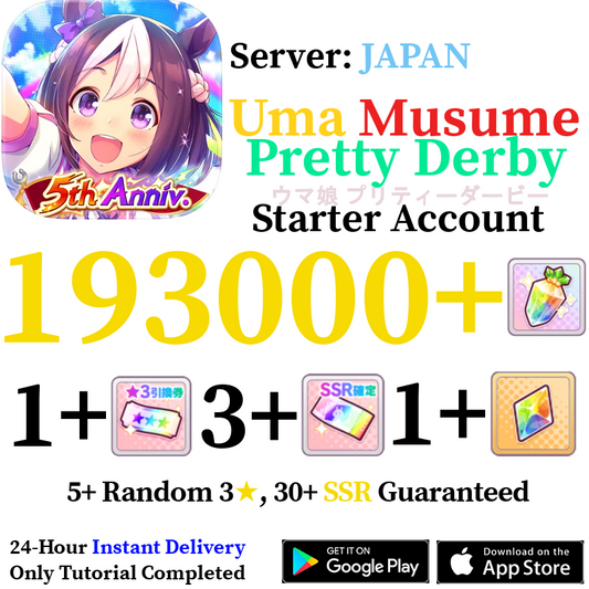 [JP] INSTANT 193000+ Gems | Uma Musume Pretty Derby Starter Reroll Account