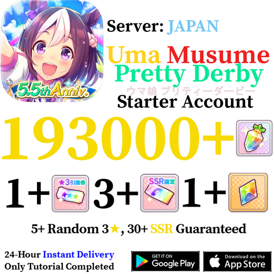 [JP] INSTANT 193000+ Gems | Uma Musume Pretty Derby Starter Reroll Account