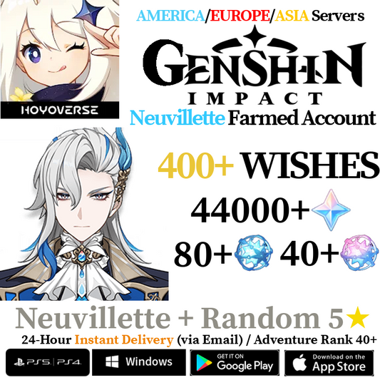 [AMERICA/EUROPE/ASIA] [INSTANT] Neuvillette Genshin Impact Primogems Fates Reroll Account