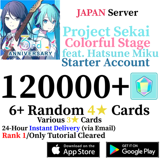 [JP] [INSTANT] 114,000+ Gems Project Sekai Colorful Stage ft. Hatsune Miku PJSekai Starter Account