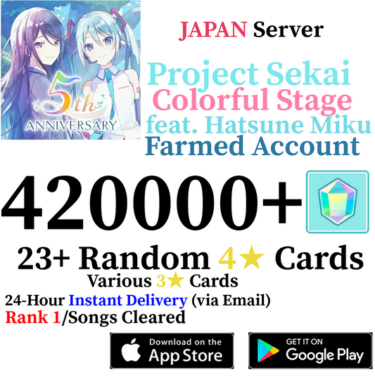 [JP] [INSTANT] 420,000+ Gems Project Sekai Colorful Stage ft. Hatsune Miku PJSekai Account