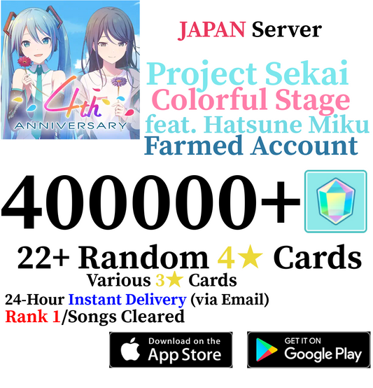 [JP] [INSTANT] 400,000+ Gems Project Sekai Colorful Stage ft. Hatsune Miku PJSekai Account