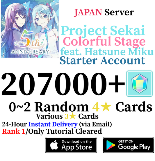 [JP] [INSTANT] 207000+ Gems Project Sekai Colorful Stage ft. Hatsune Miku PJSekai Reroll Account