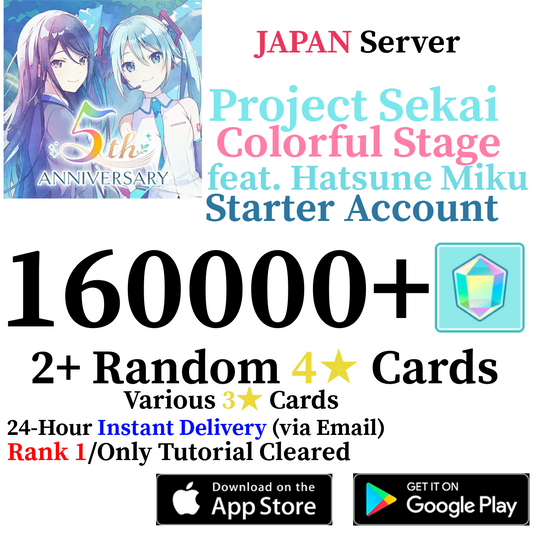 [JP] [INSTANT] (BUY 2 GET 3) 160000+ Gems Project Sekai Colorful Stage ft. Hatsune Miku PJSekai Starter Reroll Account