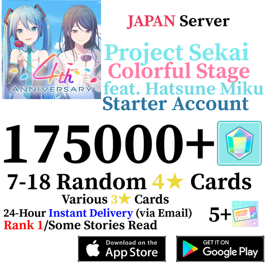 [JP] [INSTANT] 175000+ Gems Project Sekai Colorful Stage ft. Hatsune Miku PJSekai Reroll Account