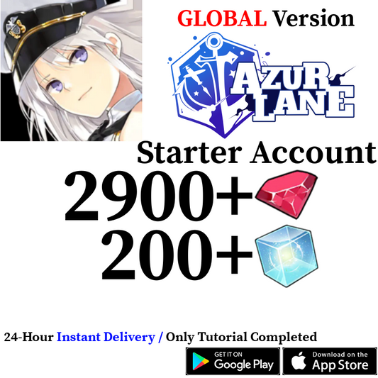 [GLOBAL] [INSTANT] 300-3600+ Gems 200-400+ Wisdom Cubes Azur Lane Starter Reroll Account