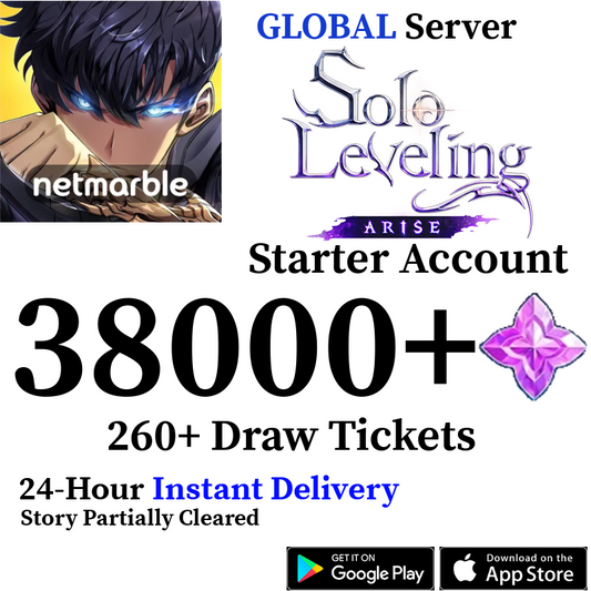 [GLOBAL] [INSTANT] 11000 - 38000+ Essence Stones, 230+ Tickets | Solo Leveling:ARISE Reroll Account