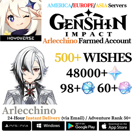 [AMERICA/EUROPE/ASIA] [INSTANT] Arlecchino Genshin Impact Primogems Fates Reroll Account