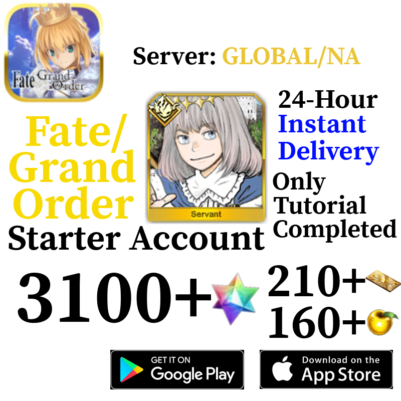 [ENGLISH/GLOBAL/NA][INSTANT] Oberon + 3100+ SQ Fate Grand Order FGO Lv. 1 Starter Reroll Account