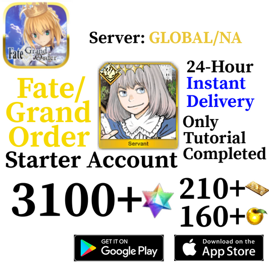 [ENGLISH/GLOBAL/NA][INSTANT] Oberon + 3100+ SQ Fate Grand Order FGO Lv. 1 Starter Reroll Account