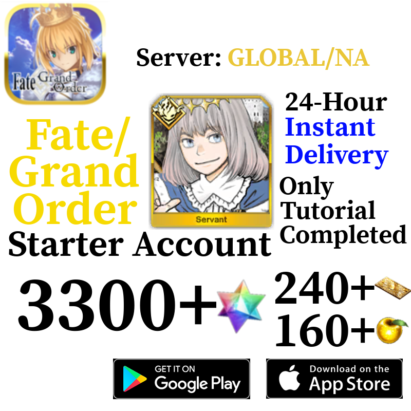 [ENGLISH/GLOBAL/NA][INSTANT] Oberon + 3300+ SQ Fate Grand Order FGO Lv. 1 Starter Reroll Account