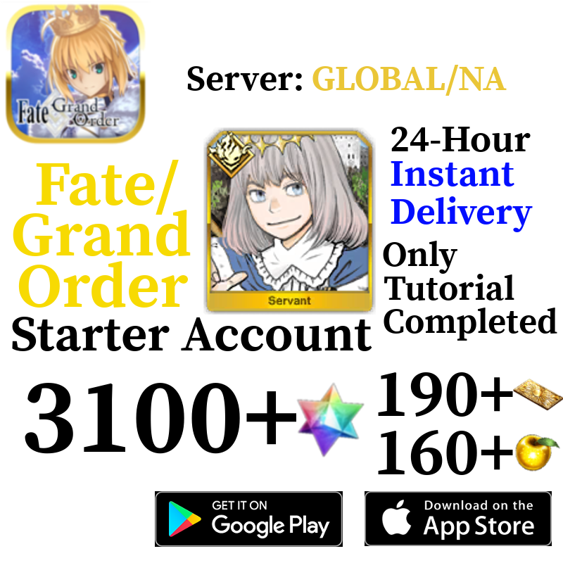 [ENGLISH/GLOBAL/NA][INSTANT] Oberon + 3100+ SQ Fate Grand Order FGO Lv. 1 Starter Reroll Account