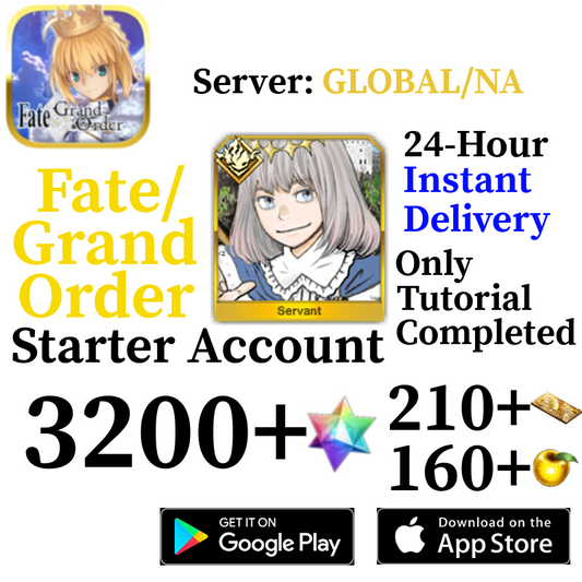 [ENGLISH/GLOBAL/NA][INSTANT] Oberon + 3200+ SQ Fate Grand Order FGO Lv. 1 Starter Reroll Account