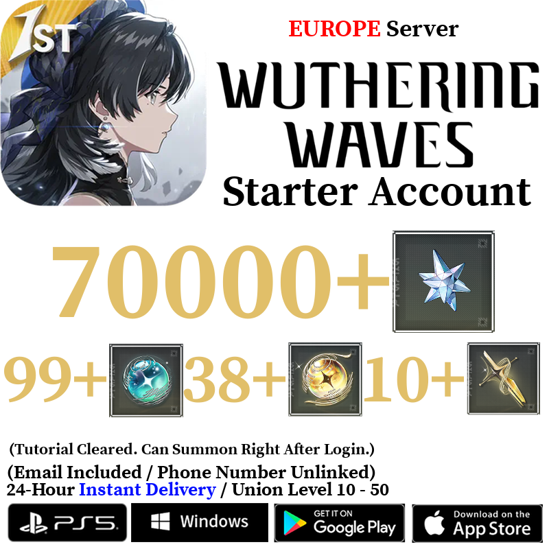 [EUROPE/EU] [INSTANT] 10000-70000+ Astrite, 100+ Tides Phrolova Cartethyia Lupa Cantarella Wuthering Waves Starter Reroll Account