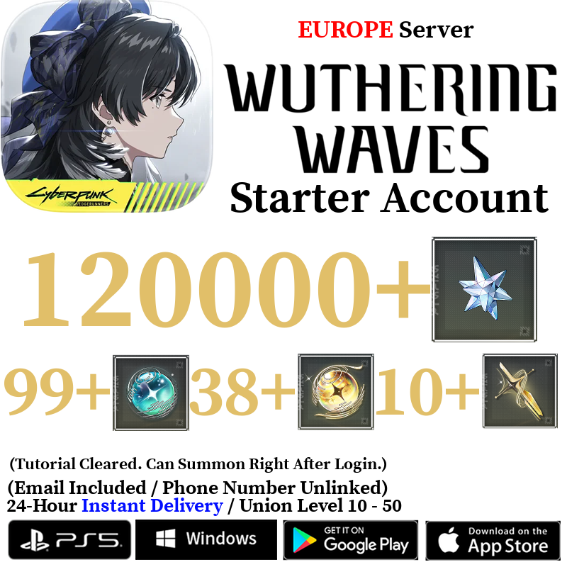 [EUROPE/EU] [INSTANT] 10000-120000+ Astrite, 100+ Tides Iuno Augusta Phrolova Cartethyia Lupa Cantarella Wuthering Waves Starter Reroll Account