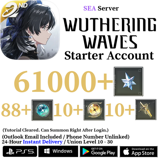 [SEA] [INSTANT] 7000-61000 Astrite, 100+ Tides Wuthering Waves Starter Reroll Account