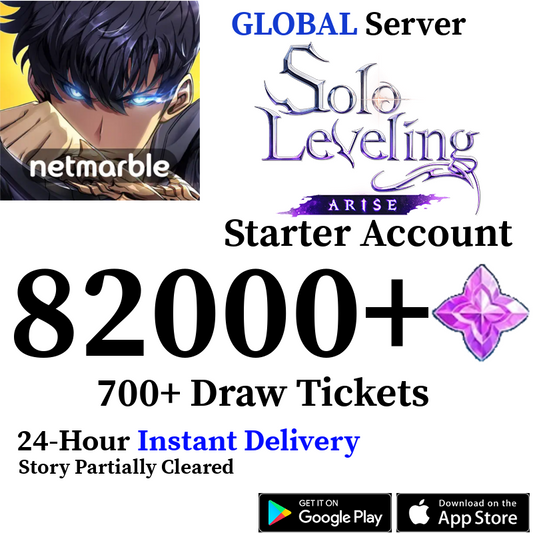 [GLOBAL] [INSTANT] 10000 - 82000+ Essence Stones, 320+ Tickets | Solo Leveling:ARISE Reroll Account