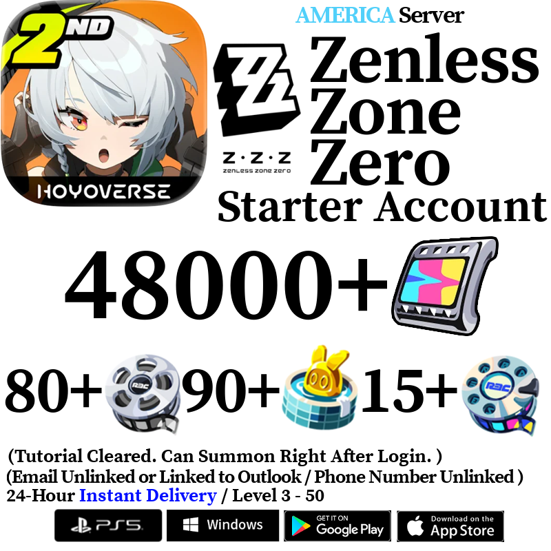 [AMERICA] [INSTANT] 3000-50000+ Polychrome, 100+ Master Tape Zenless Zone Zero ZZZ Starter Reroll Account
