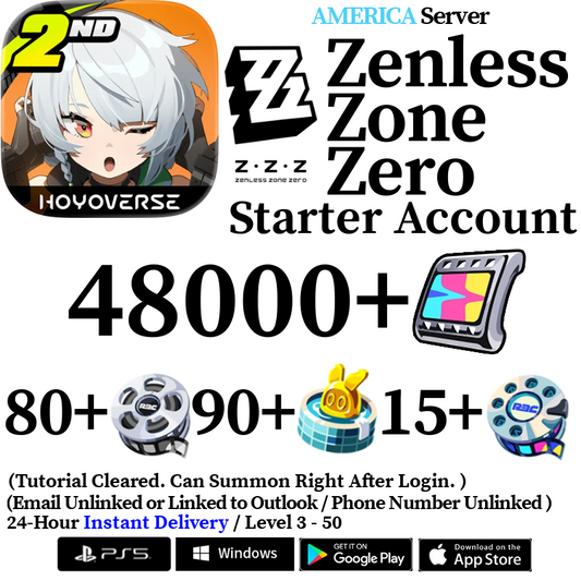 [AMERICA] [INSTANT] 3000-50000+ Polychrome, 100+ Master Tape Zenless Zone Zero ZZZ Starter Reroll Account
