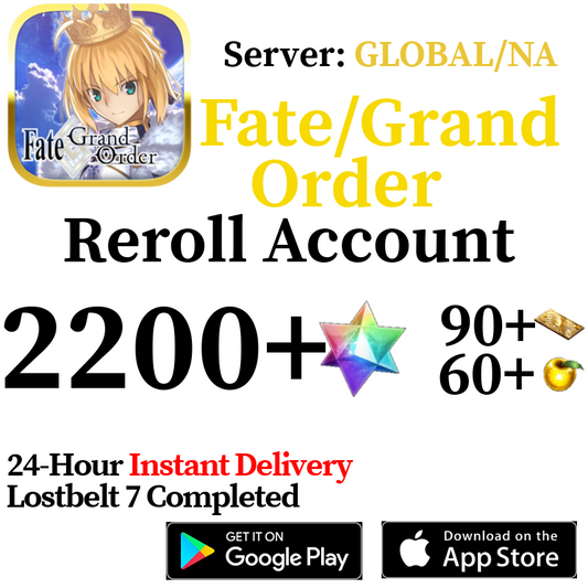 [ENGLISH/GLOBAL/NA][INSTANT] 2200+ SQ Fate Grand Order FGO Endgame Reroll Account