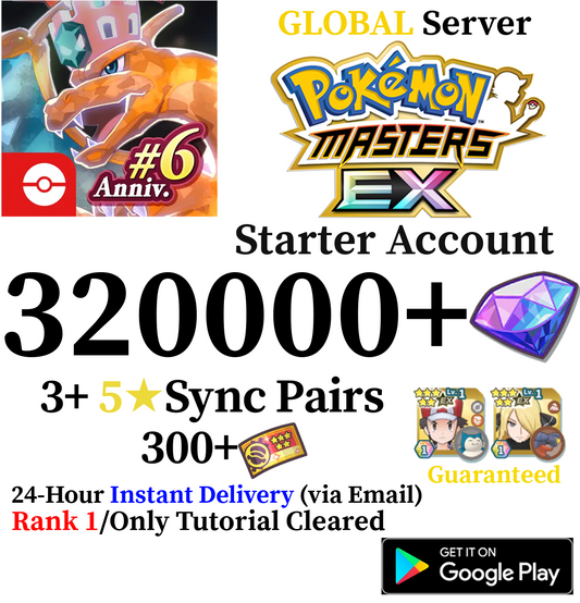 [GLOBAL] [INSTANT] 320,000+ Gems | Pokémon Pokemon Masters EX Starter Reroll Account (Android Required)