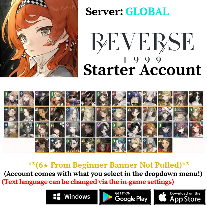 Reverse: 1999 Accounts - Starter & Reroll – Skye1204 Gaming Shop