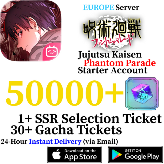 [Global - EUROPE] [INSTANT] 20000-50000+ Gems | Jujutsu Kaisen Phantom Parade Reroll Account