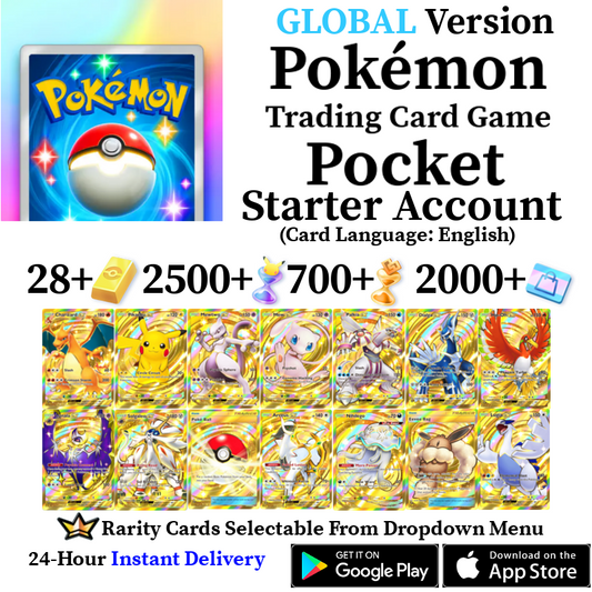 [GLOBAL] [INSTANT] Pokémon Pokemon TCG Pocket Crown Rarity Gold Lugia Ho-oh Eevee Nihilego Account (Card Language: English)