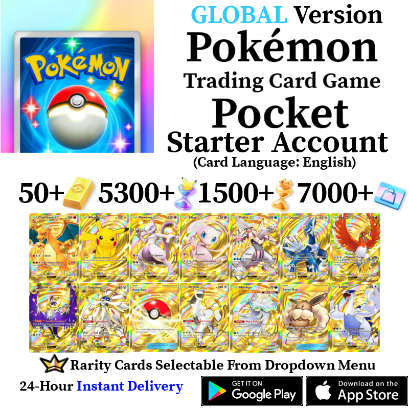 [GLOBAL] [INSTANT] Pokémon Pokemon TCG Pocket Crown Rarity Gold Quick-Grow Extract Rare Candy Lilligant Flame Patch Aegislash Account (Card Language: English)