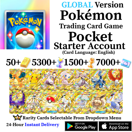 [GLOBAL] [INSTANT] Pokémon Pokemon TCG Pocket Crown Rarity Gold Quick-Grow Extract Rare Candy Lilligant Flame Patch Aegislash Account (Card Language: English)