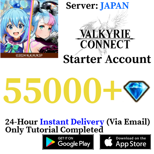 [JP] [INSTANT] 55000+ Gems Valkyrie Connect Starter Reroll Fresh Account