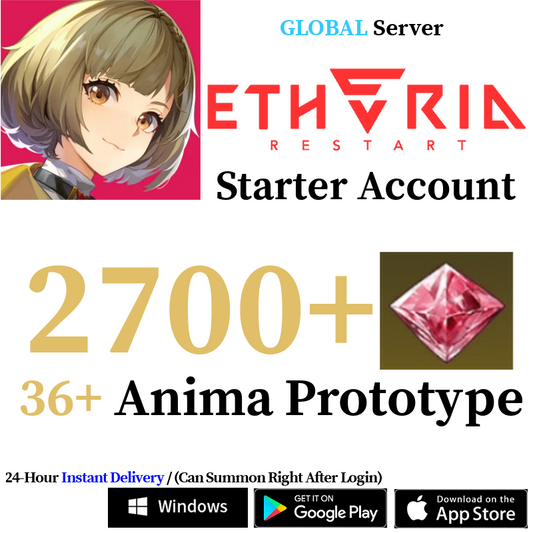 [GLOBAL] [INSTANT] (BUY 2 GET 3) 2700+ Gems, 36+ Summon Tickets | Etheria: Restart Starter Reroll Account