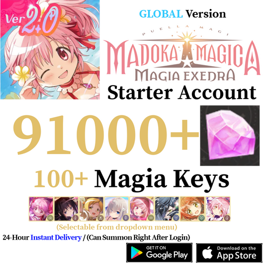 [GLOBAL] [INSTANT] (BUY 2 GET 3) 10000-91000+ Magica Stones, 11+ Magia Keys | Puella Magi Madoka Magica Magia Exedra Starter Reroll Account