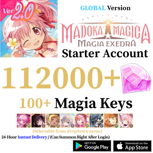 [GLOBAL] [INSTANT] (BUY 2 GET 3) 30000-112000+ Magica Stones, 11+ Magia Keys | Puella Magi Madoka Magica Magia Exedra Starter Reroll Account