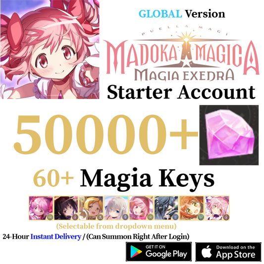 [GLOBAL] [INSTANT] (BUY 2 GET 3) 3600-50000+ Magica Stones, 11+ Magia Keys | Puella Magi Madoka Magica Magia Exedra Starter Reroll Account