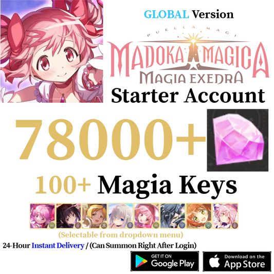 [GLOBAL] [INSTANT] (BUY 2 GET 3) 3600-78000+ Magica Stones, 11+ Magia Keys | Puella Magi Madoka Magica Magia Exedra Starter Reroll Account