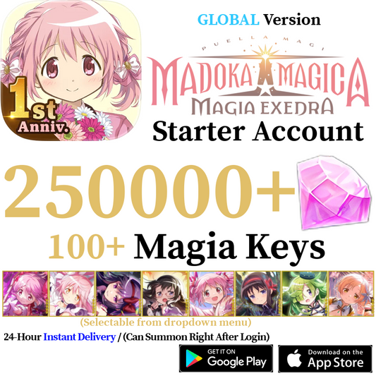 [GLOBAL] [INSTANT] (BUY 2 GET 3) 30000-250000+ Magica Stones, 11+ Magia Keys | Puella Magi Madoka Magica Magia Exedra Starter Reroll Account