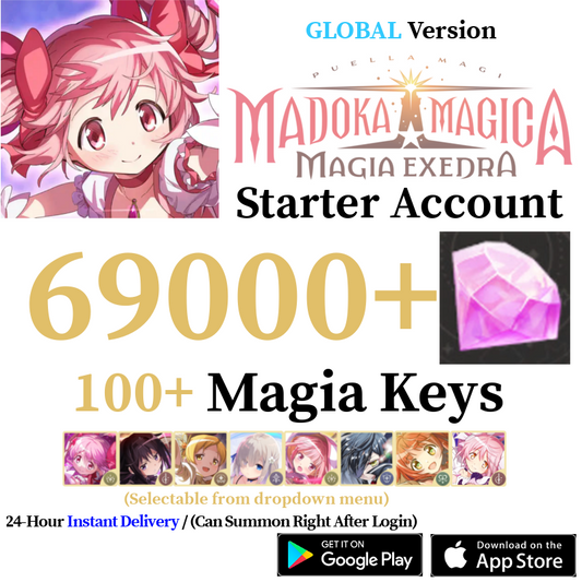 [GLOBAL] [INSTANT] (BUY 2 GET 3) 3600-69000+ Magica Stones, 11+ Magia Keys | Puella Magi Madoka Magica Magia Exedra Starter Reroll Account