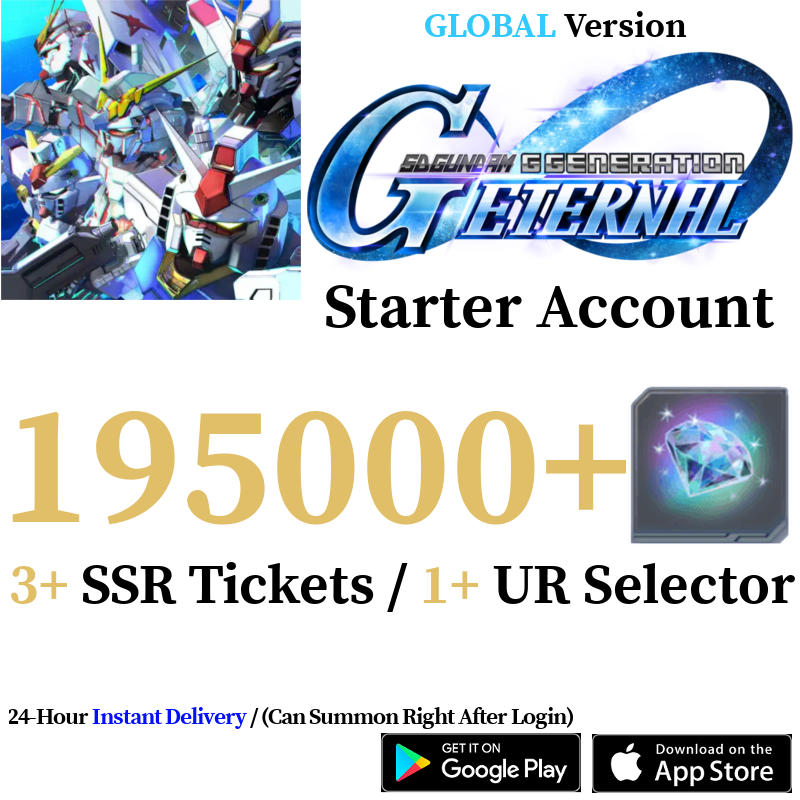 [GLOBAL] [INSTANT] 60000-195000+ Diamonds | SD Gundam G Generation ETERNAL Starter Reroll Account