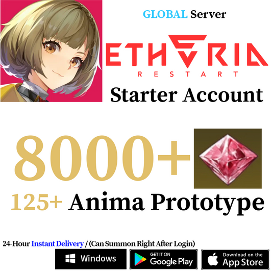 [GLOBAL] [INSTANT] (BUY 2 GET 3) 3000-8000+ Gems, 125+ Summon Tickets | Etheria: Restart Starter Reroll Account